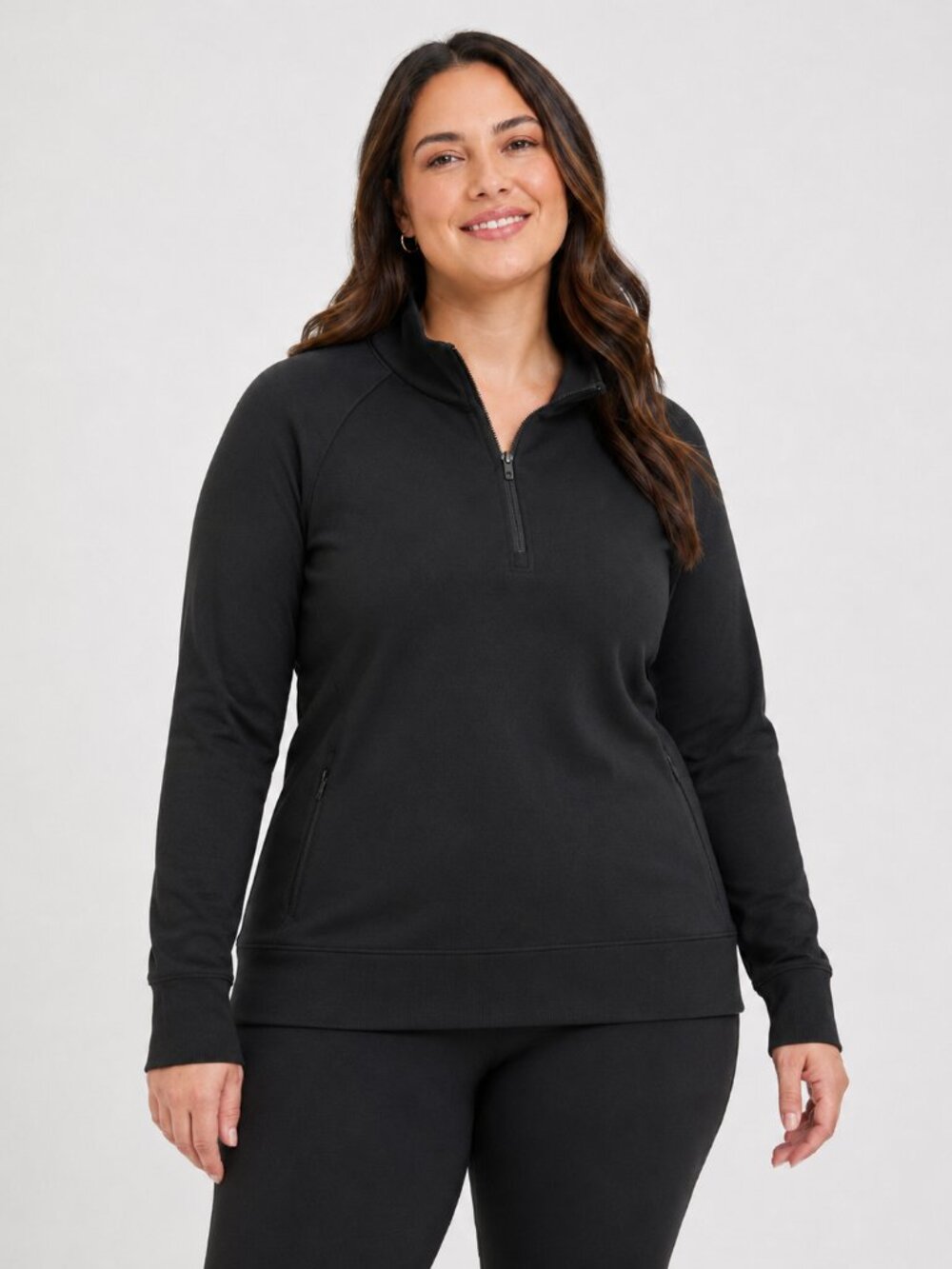 NWT Xersion Scuba Luxe Half Zip Top Women’s 3X Black Soft Stretch Pullover Zip